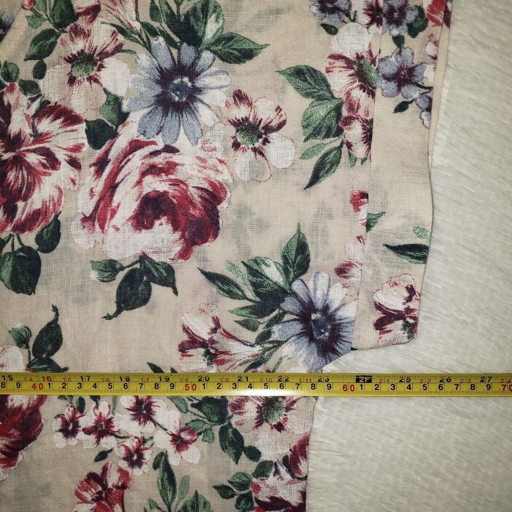 Bellambia Sz L 100% Linen Laganlook Floral Shirt Top Womens Blouse Made In Italy - Picture 8 of 9